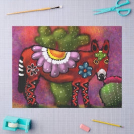 Dekoupage der Whimsical Südwest Floral Donkey Seidenpapier