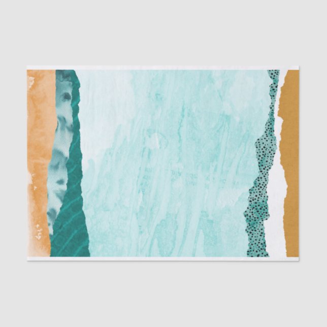 Dekoupage des abstrakten Blue River Seidenpapier (Vorderseite)