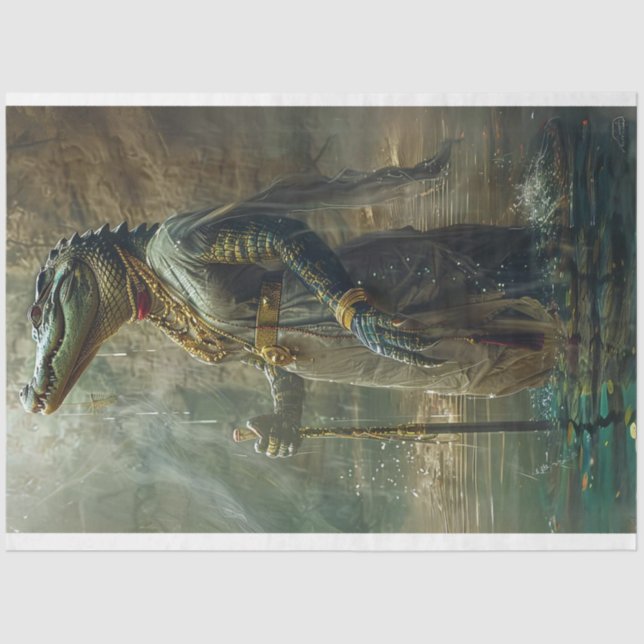 Dekoupage des ägyptischen Alligators Seidenpapier (Vorderseite)