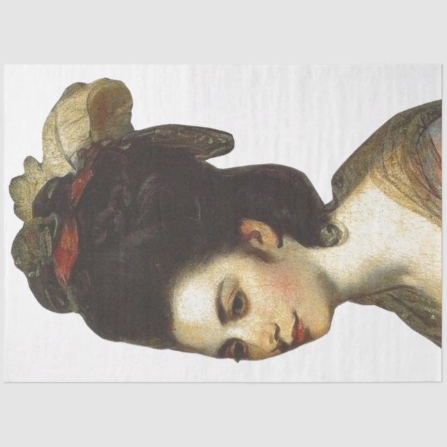 Dekoupage des Frauenprofils Seidenpapier (Vorderseite)