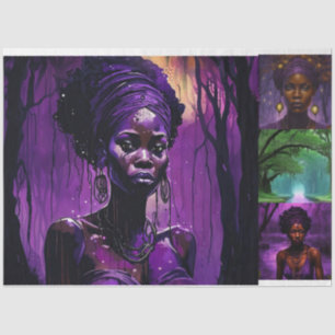 Dekoupage des lila Magic American Voodoo Seidenpapier