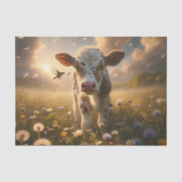 Dekoupage des Sweet Spring Calf | Bauernhof Seidenpapier