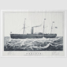 Dekoupage des Vintagen Dampfschiffes