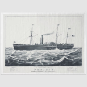 Dekoupage des Vintagen Dampfschiffes Seidenpapier