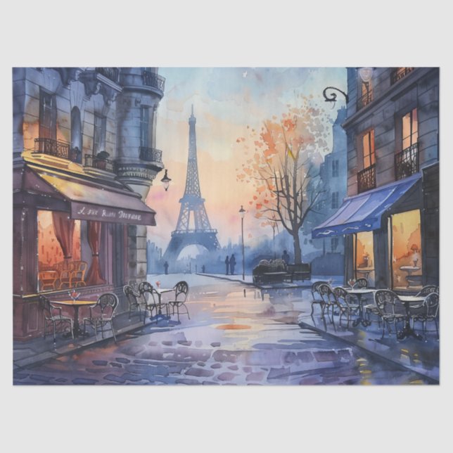 Dekoupage des Vintagen Eiffelturms Seidenpapier (Vorderseite)