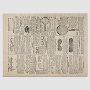 Dekoupage des Vintagen Glaskatalogs Seidenpapier