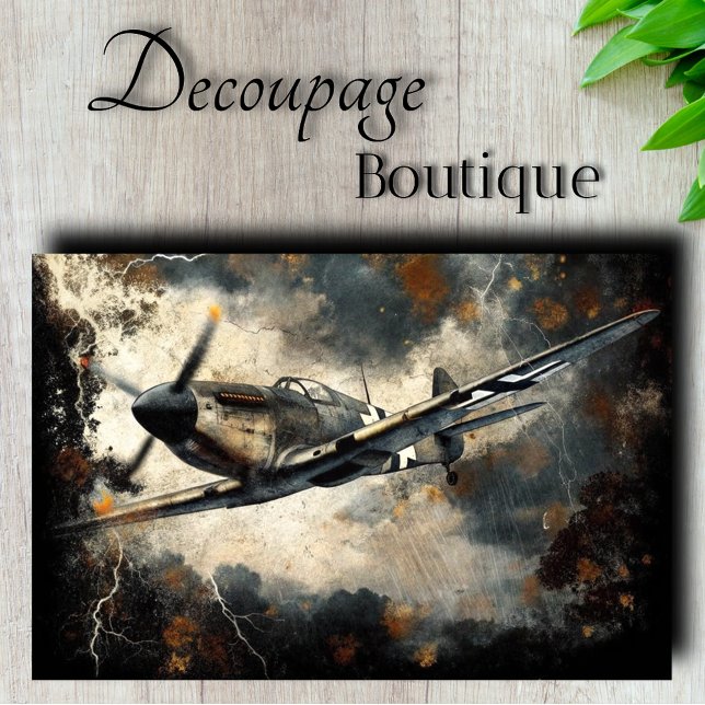 Dekoupage des Vintagen kämpfenden Flugzeug Seidenpapier (Vintage Fighter Plane Decoupage Tissue Paper)