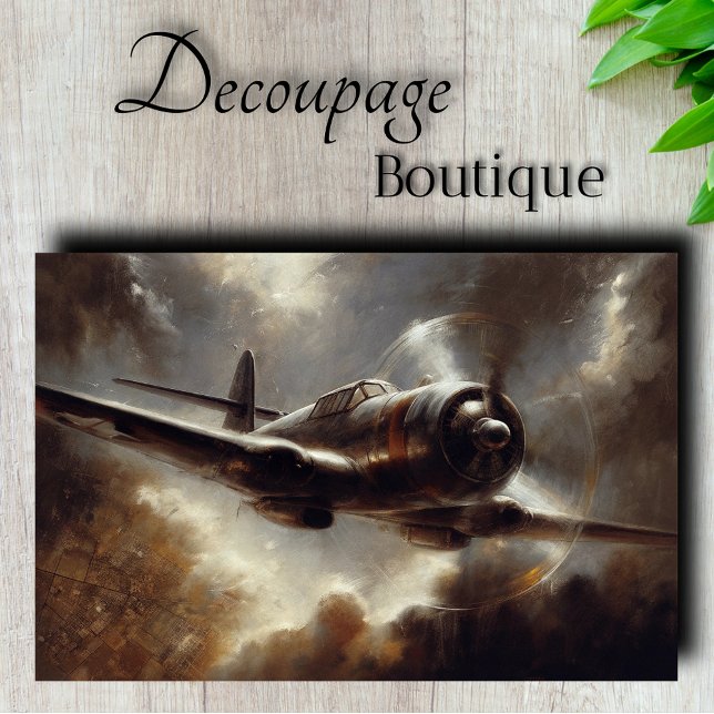 Dekoupage des Vintagen kämpfenden Flugzeug Seidenpapier (Vintage Fighter Plane Decoupage Tissue Paper)