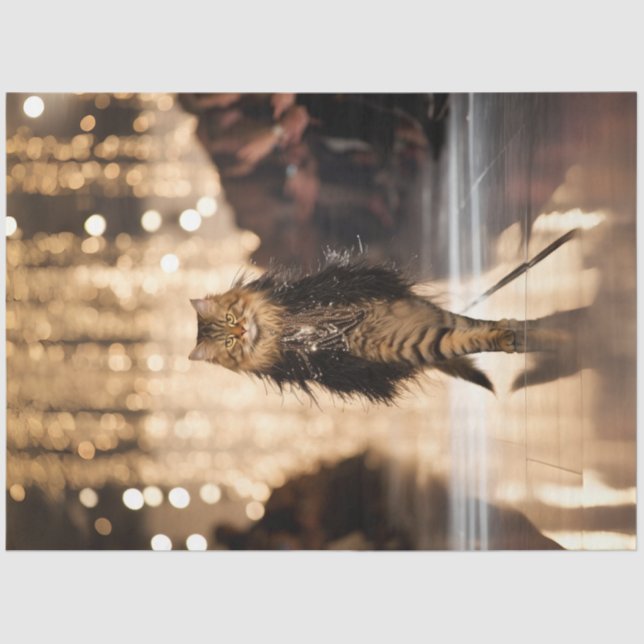 Dekoupage Elaborate Cat Waldown Runway Seidenpapier (Vorderseite)