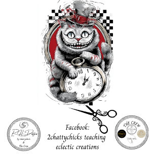 Dekoupage-Fantasie-Katzen-Taschenuhr-Illustration Seidenpapier