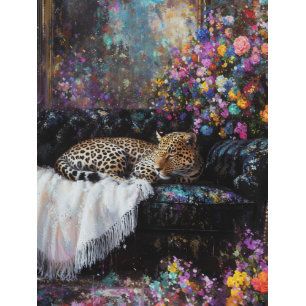 Dekoupage Fantasievoller Leopard im Luxus Seidenpapier
