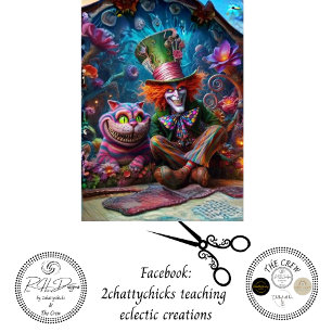 Dekoupage Farbige Fantasie-Teeparty-Szene Seidenpapier