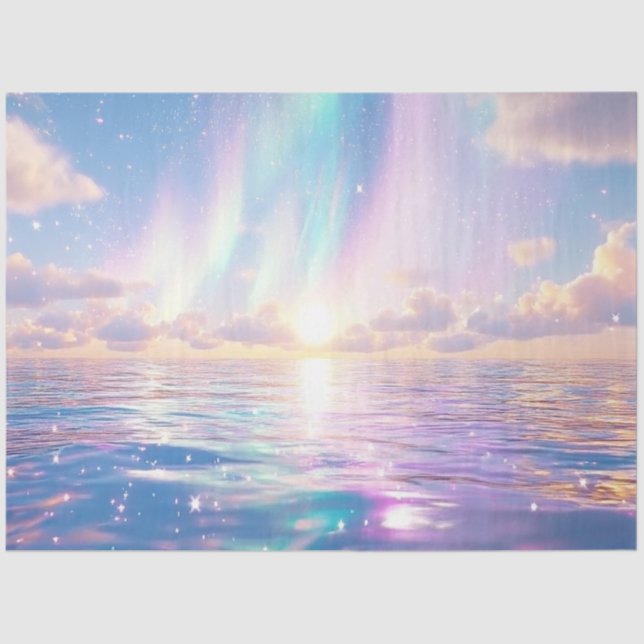 Dekoupage faszinierend Weltszene kosmische Rays Seidenpapier (Vorderseite)