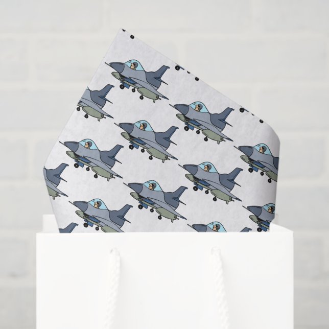 Dekoupage Fighter Jet Militär Seidenpapier (Geschenktüte)