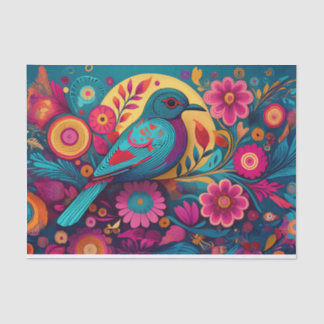 Dekoupage-Folk Art Bird-Tissue Papier