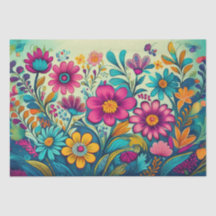 Dekoupage - Folklorekunst-Blume - Gewebepapier