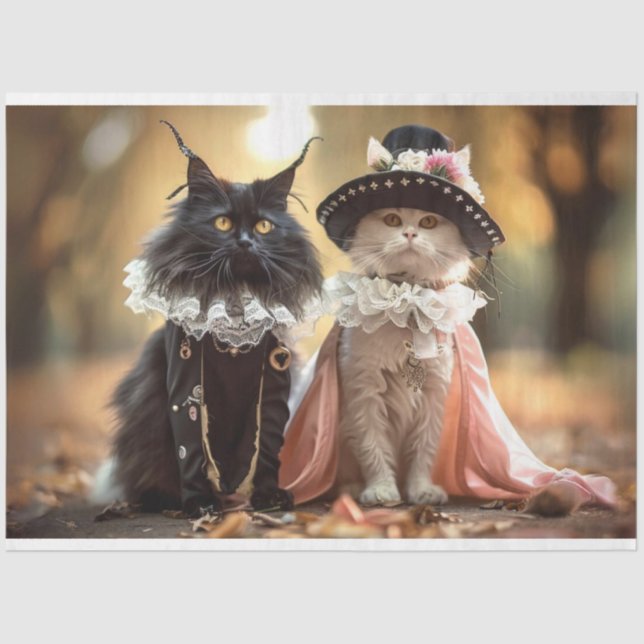 Dekoupage French Cats Mystique & Duchess Seidenpapier (Vorderseite)