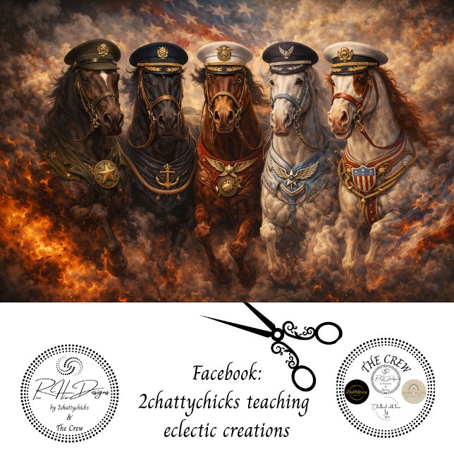 Dekoupage Fünf Äste Militärpferde Seidenpapier (Von Creator hochgeladen)