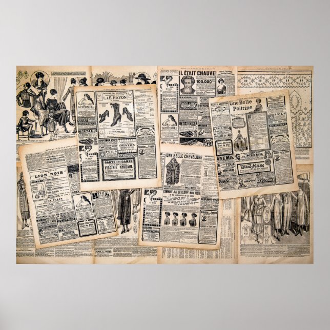 Dekoupage für antike Werbeblätter Poster (Vorne)