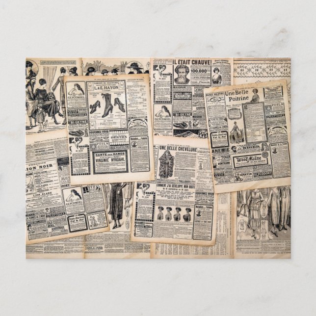 Dekoupage für antike Werbeblätter Postkarte (Vorderseite)