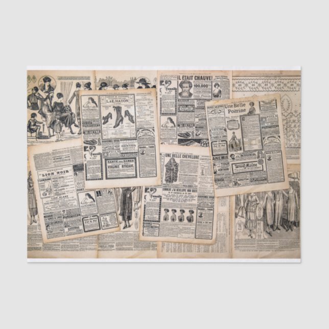 Dekoupage für antike Werbeblätter Seidenpapier (Vorderseite)