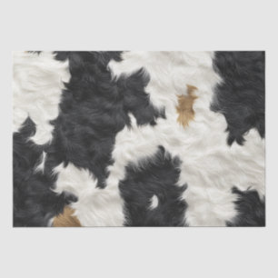 Dekoupage Fur Cowhide Muster Schwarz Braun & Weiß Seidenpapier