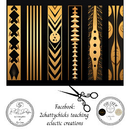 Dekoupage Gold-Schwarze Ornamentmuster Einlegearbe Seidenpapier