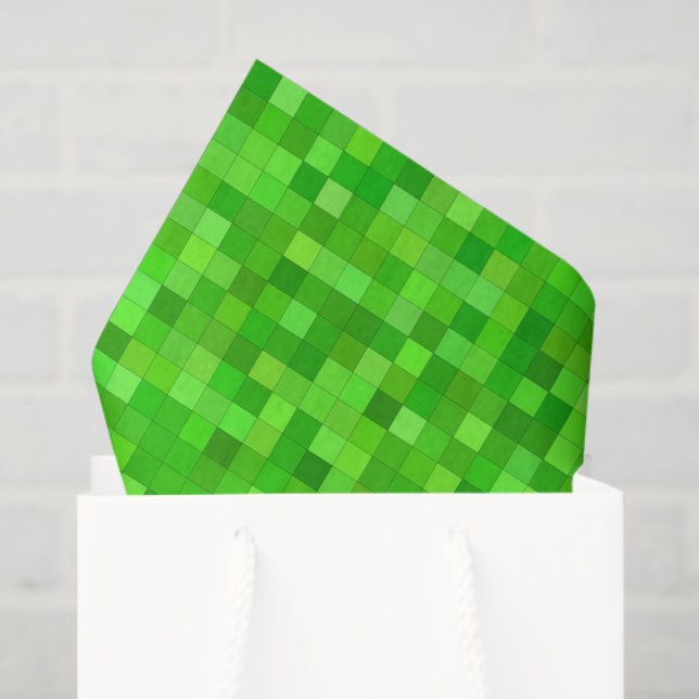 Dekoupage Green Pixels Geburtstagsparty Seidenpapier (Geschenktüte)