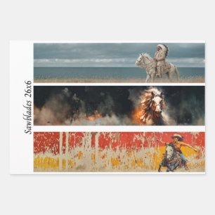 Dekoupage Handsäge Kunst Western 26x6" Designs Geschenkpapier Set