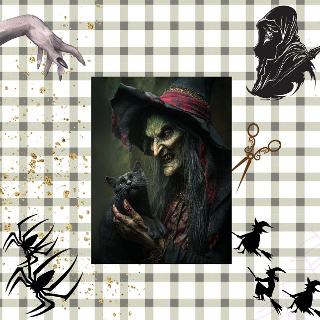 Dekoupage Haunting Hexe & ihre Katzenbrauerei Seidenpapier (Von Creator hochgeladen)