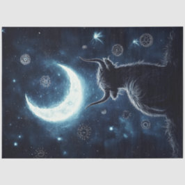 Dekoupage Highland Calf Sitting Hill Starring Moon Seidenpapier