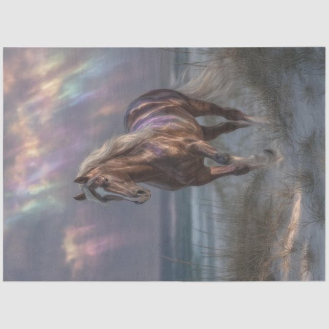 Dekoupage Horse Iridescent Wolken Mystical Beauty Seidenpapier (Vorderseite)