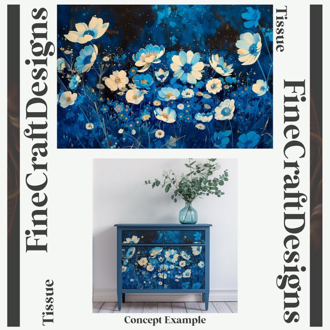 Dekoupage Hübsch Blauer Blauer und Weiß rechts 143 Seidenpapier (Von Creator hochgeladen)