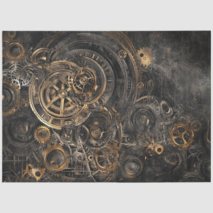 Dekoupage Imitats beenden stenciled Gears Bronze M Seidenpapier