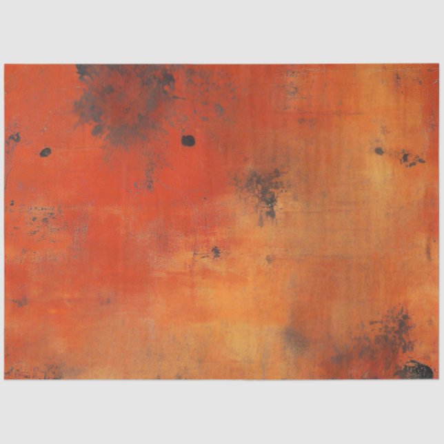 Dekoupage Imitats Burnt Orange Black Western Thema Seidenpapier (Vorderseite)