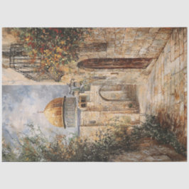 Dekoupage Jerusalem Kuppel des Felsens Seidenpapier