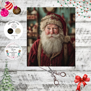 Dekoupage Klassischer Foto Weihnachtsmann Seidenpapier