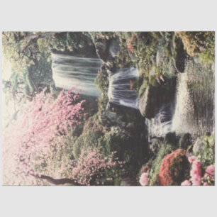 Dekoupage Kyoto's Gardens Cascading Waterfall Seidenpapier