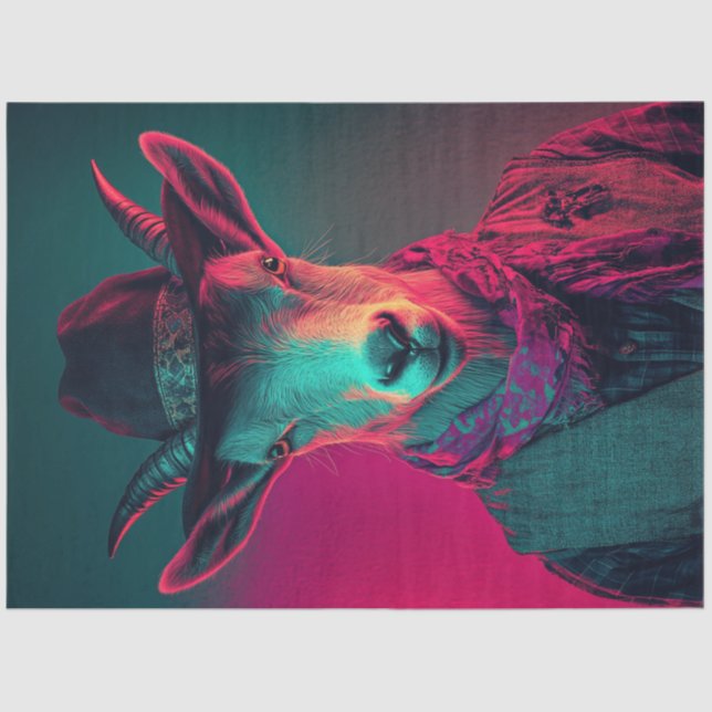 Dekoupage Lebhaftes Foto der Bauer Ziege Seidenpapier (Vorderseite)