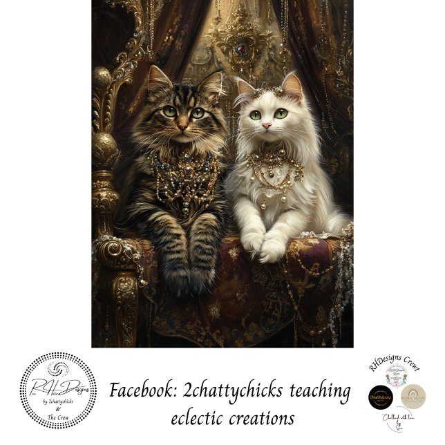 Dekoupage Luxuriöse Tabby & White Katzen Seidenpapier (Von Creator hochgeladen)