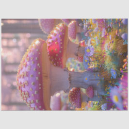 Dekoupage Magical Garden Pink Mushrooms Seidenpapier