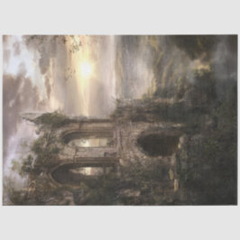 Dekoupage Magical Scene Ruinen bei Sonnenaufgang Seidenpapier