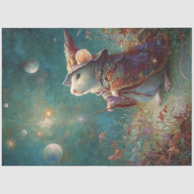 Dekoupage Magical World of Mouse in Universe Seidenpapier (Vorderseite)