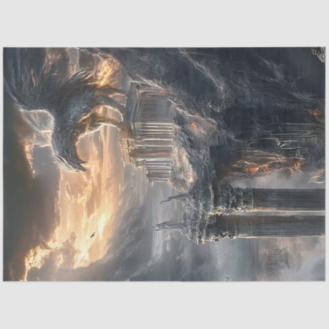 Dekoupage Majestic Kreatur in römischer Architektu Seidenpapier (Vorderseite)