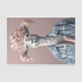 Dekoupage mit glatter Rosa Lama Jacket Seidenpapier