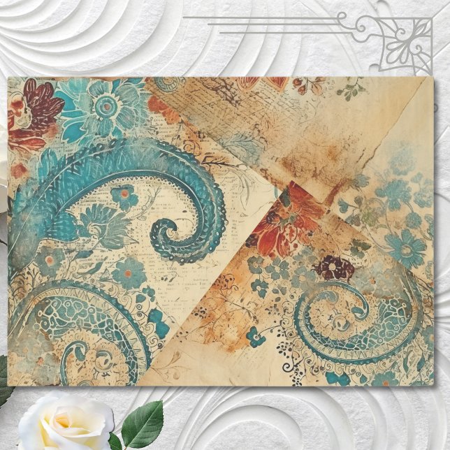 Dekoupage mit Vintage-Blumenmotiven Seidenpapier (Von Creator hochgeladen)