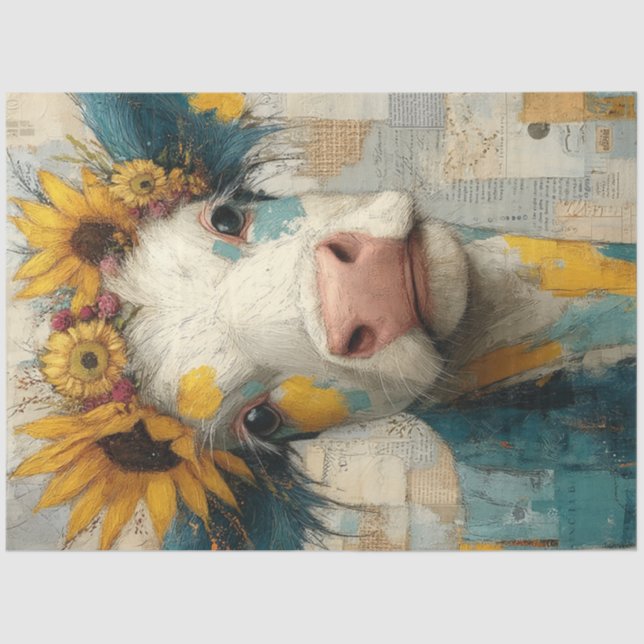 Dekoupage Mixed Media Whimsical Patchwork Highland Seidenpapier (Vorderseite)