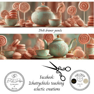 Dekoupage-Möbelpaneele im Vintage-Tea-Party-Stil Seidenpapier