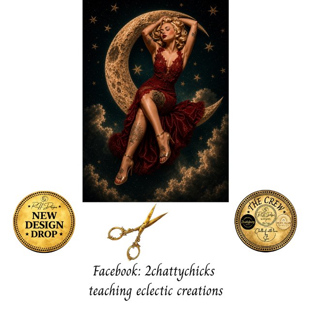Dekoupage Mondscheintätowierung Ruby Schönheit Seidenpapier (Von Creator hochgeladen)