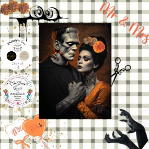 Dekoupage Monster & Bride Gothic Liebe Story Seidenpapier